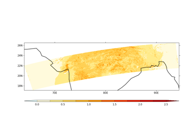 Using mask to plot Aerosol Optical Depth