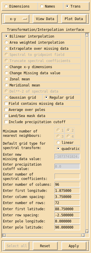 Transformation/Interpolation interface